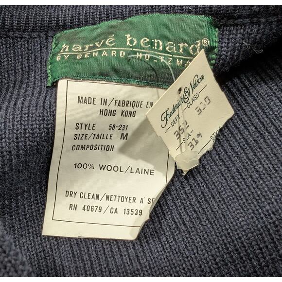 Vintage 90s Knit Jacket Blue Double Breast Oversize Misses Size M New - Picture 6 of 6